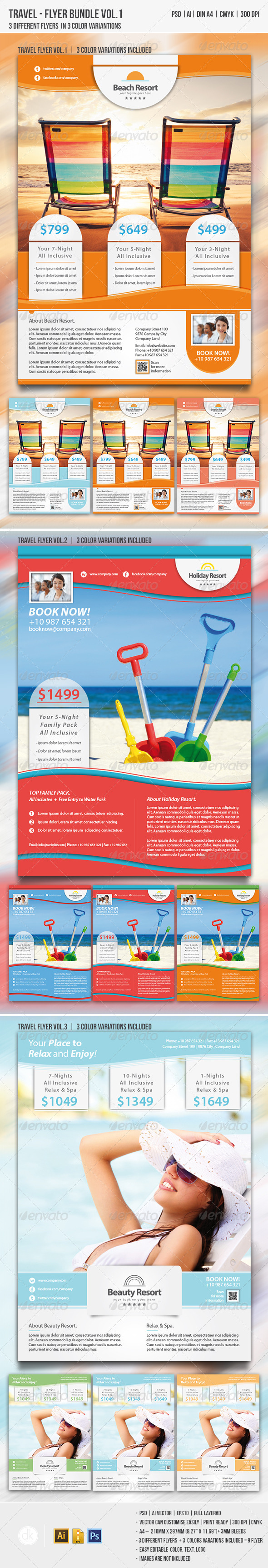 Travel Flyer Bundle vol.1 - Corporate Flyers