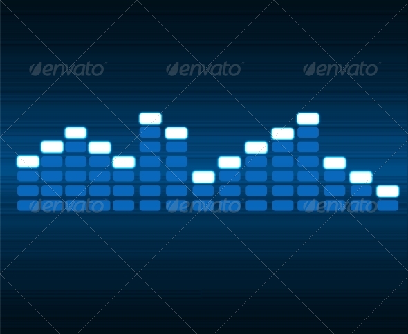 Digital Equalizer Vector Illustration - Backgrounds Decorative