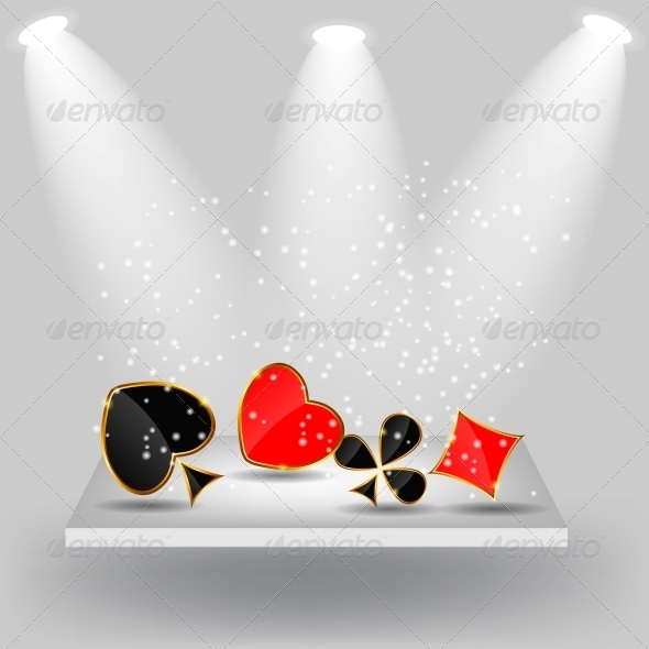 Abstract Background with Card Suits - Decorative Symbols Decorative