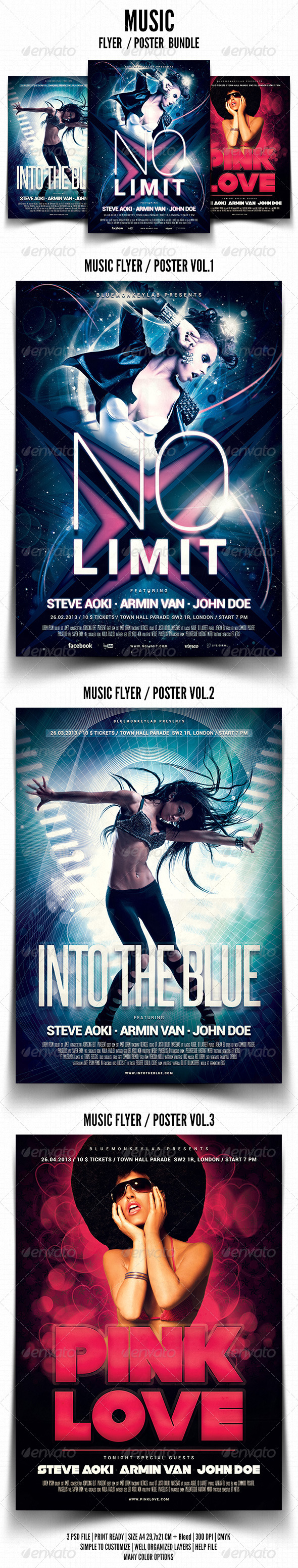 Music Flyer / Poster Bundle - Events Flyers