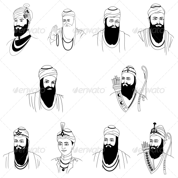 The Sikhism Guru Vector Designs Pack - Religion Conceptual