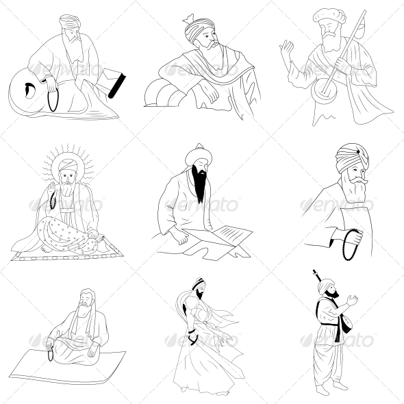 The Sikhism Guru - Vector Designs Pack - Religion Conceptual