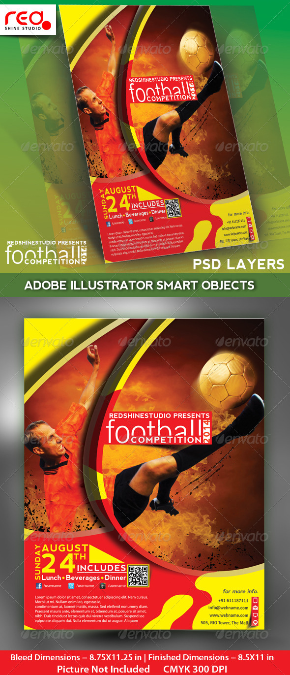 Football Competitions Flyer, Poster & Magzine Temp - Sports Events