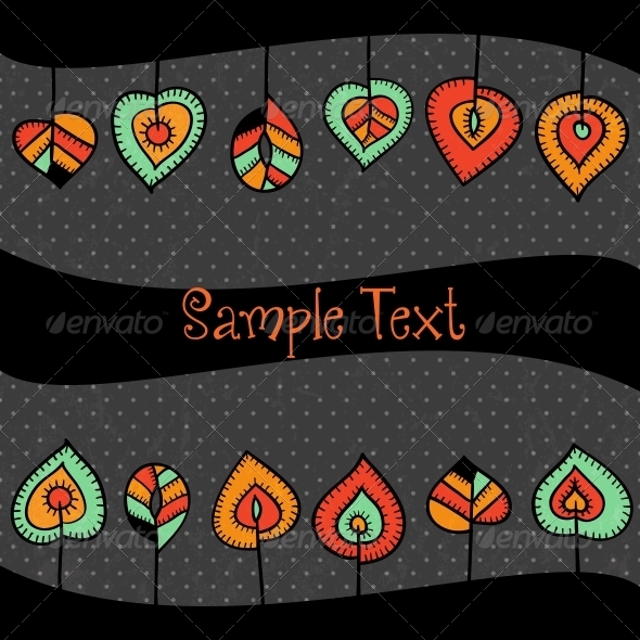 Stylized Leaves Border - Borders Decorative