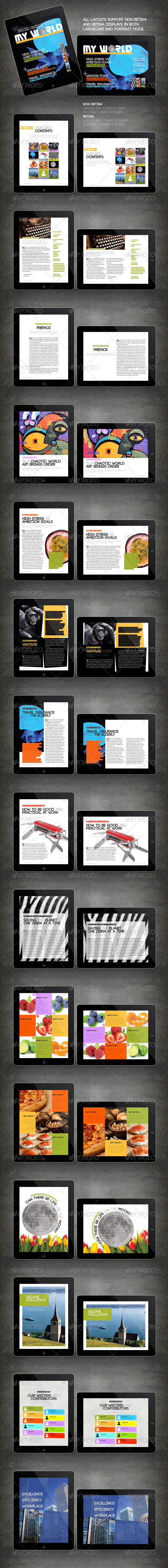 iPad Tablet Magazine Template 16 Pages - Digital Magazines ePublishing