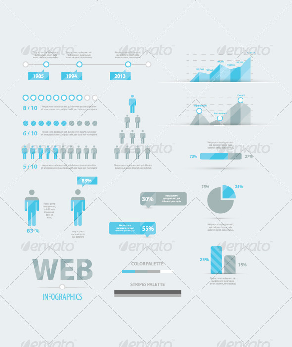 Infographic Web Business Icon Set Vector - Infographics