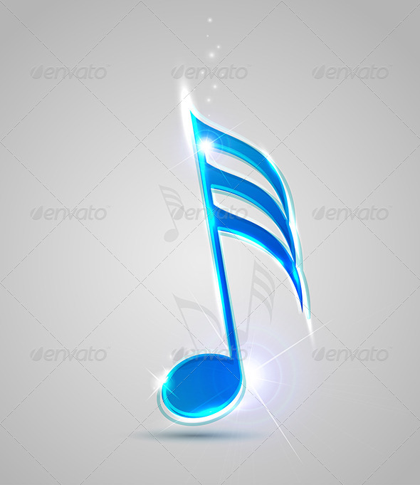 Blue Shining Note - Decorative Symbols Decorative
