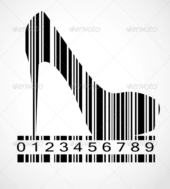Barcode Shoe Image Vector Illustration by yganko GraphicRiver
