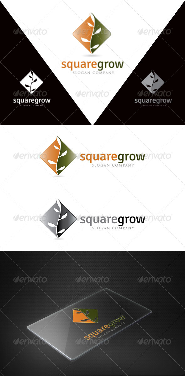 Square Grow - Symbols Logo Templates