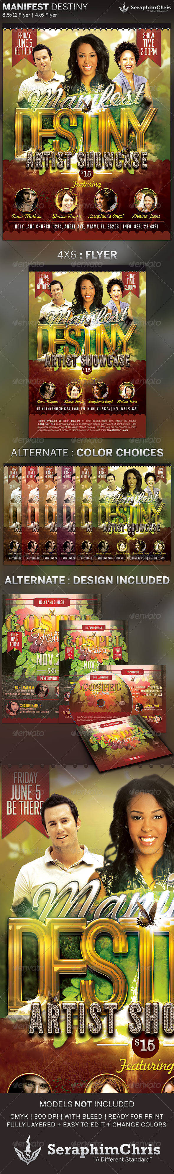 Manifest Destiny: Church Concert Flyer Template - Print Templates