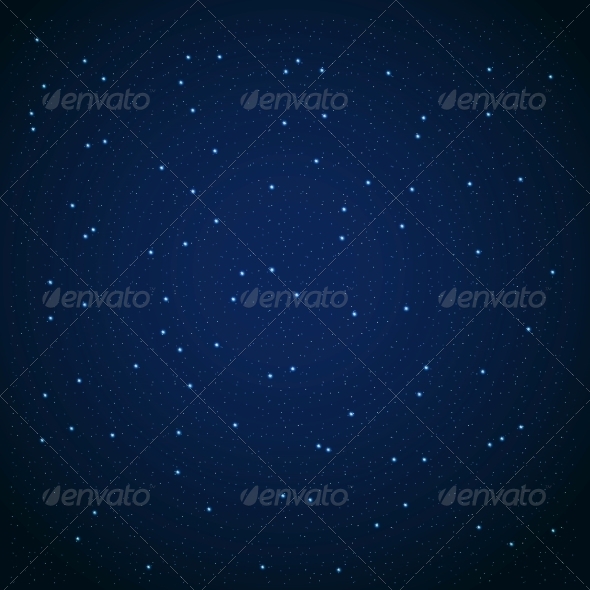 Star Sky Vector Illustration Background - Decorative Symbols Decorative