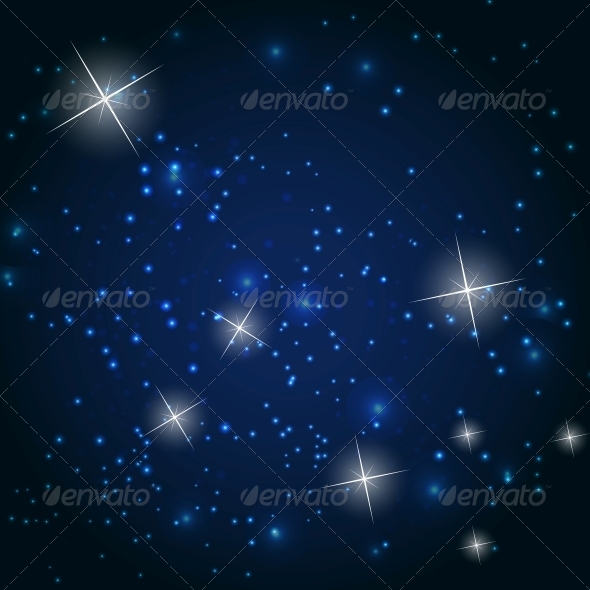 Star Sky Vector Background Illustration - Decorative Symbols Decorative