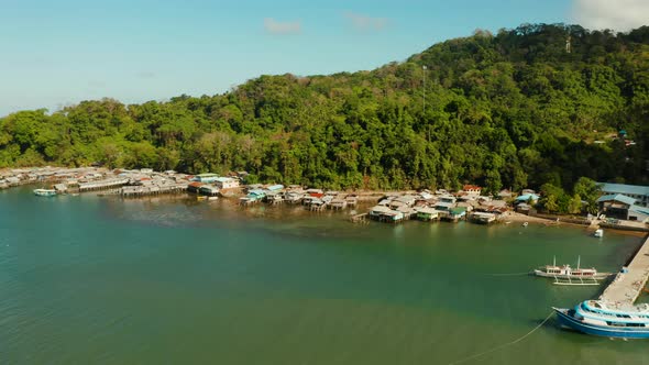 City and Port on Balabac Island, Palawan, Philippines. alt