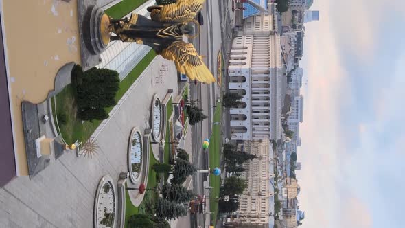 Vertical Video of the Center of Kyiv Ukraine alt