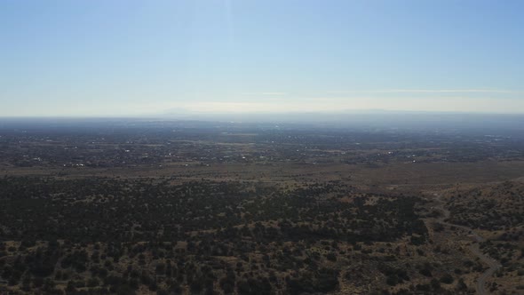 Albuquerque Overlook Aerial of Trees and Desert alt