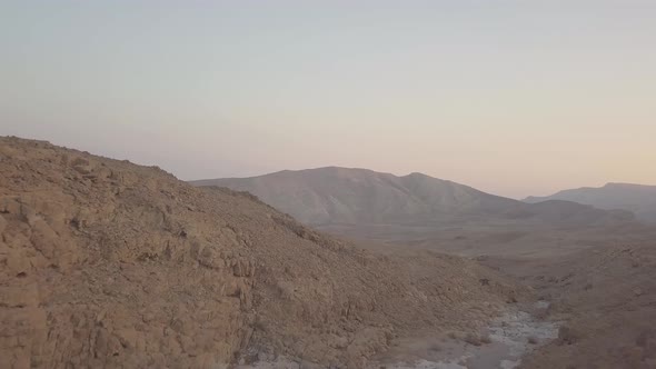 Birds eye view of a ravine going to a valley view in Mount Sodom circa March 2019 alt