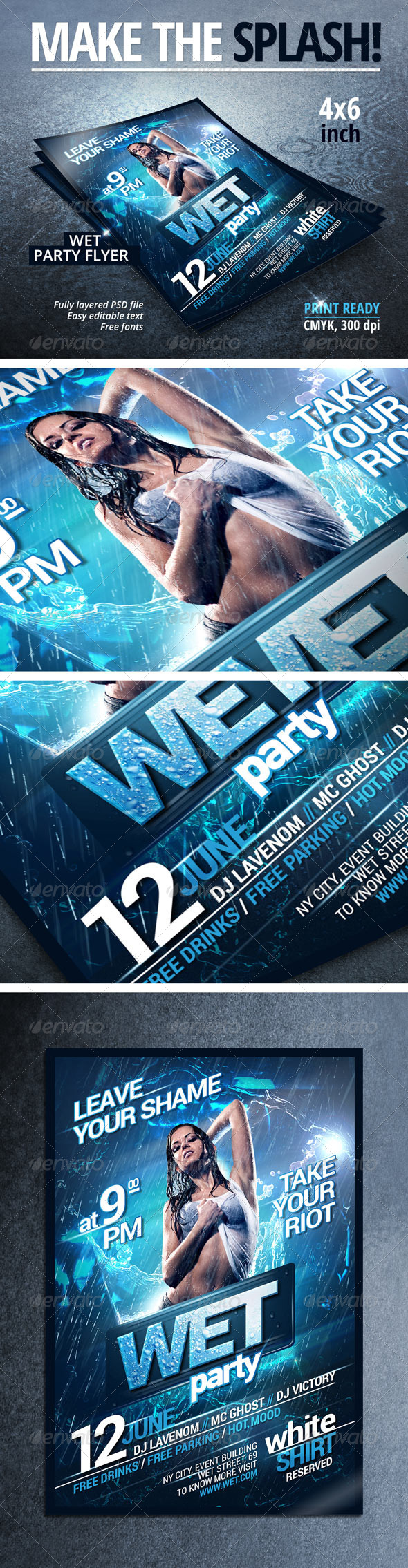 Wet Party Flyer - Clubs & Parties Events