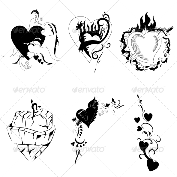 Creative Heart Valentines Elements Vector Pack - Valentines Seasons/Holidays