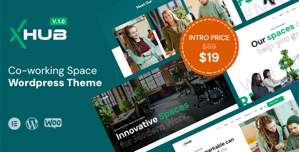 xHub - Modern Co-Working Space WordPress Theme