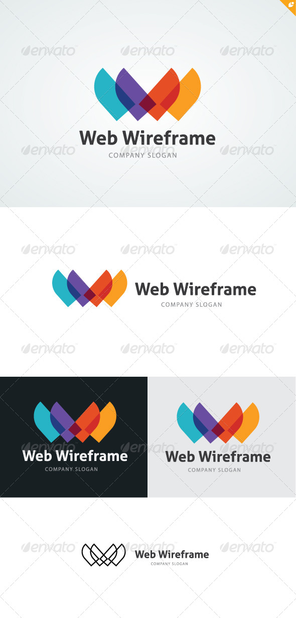 Web Wireframe Logo - Letters Logo Templates