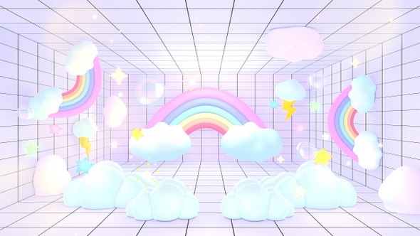 Cute Rainbow Grid Room alt