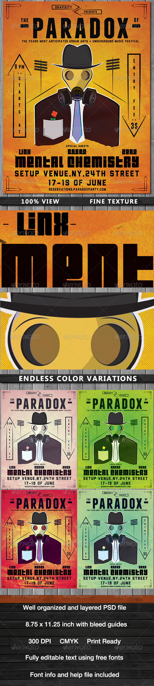 Paradox-Urban Arts Party Flyer/Poster - Flyers Print Templates