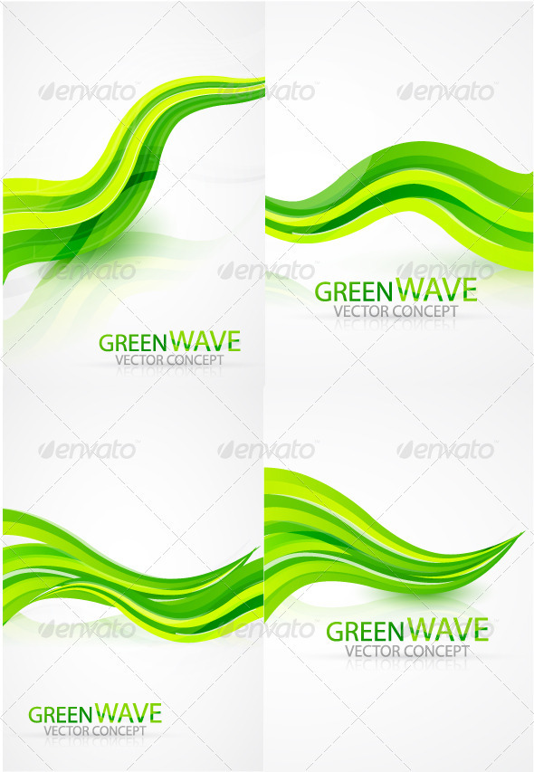 Green waves background - Backgrounds Business