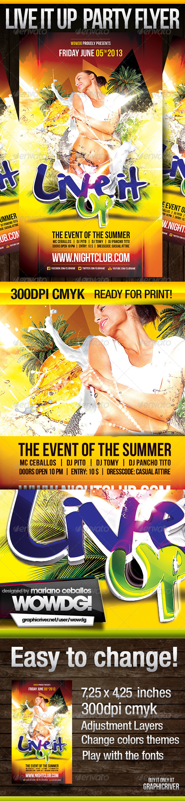 Live It Up - Events Flyers