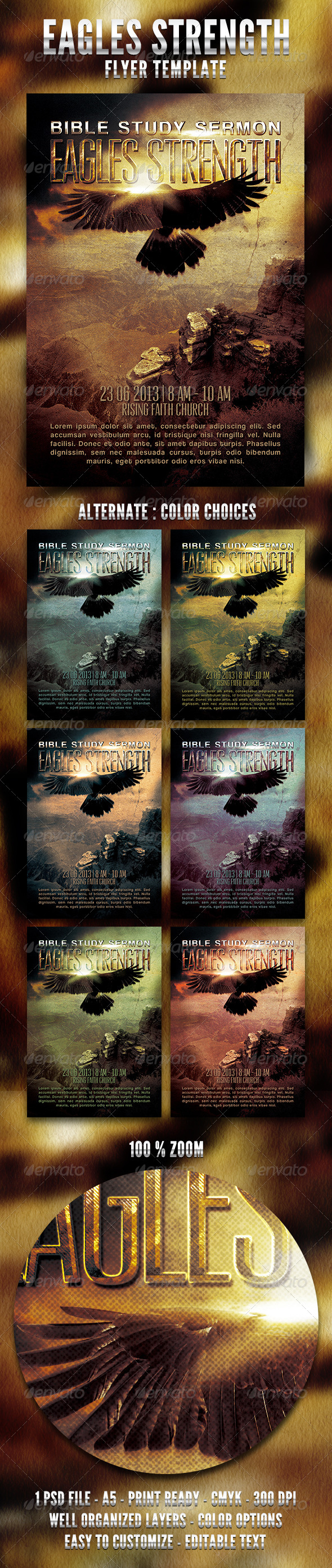 Eagles Strength Flyer Template - Church Flyers