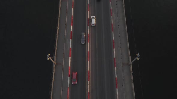 Beautiful View of a Bridge Over Dnipro in Kyiv City on the Horizon alt
