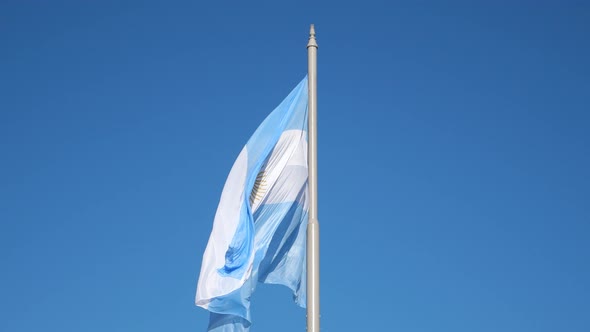 The Flag of Argentina waving in the wind