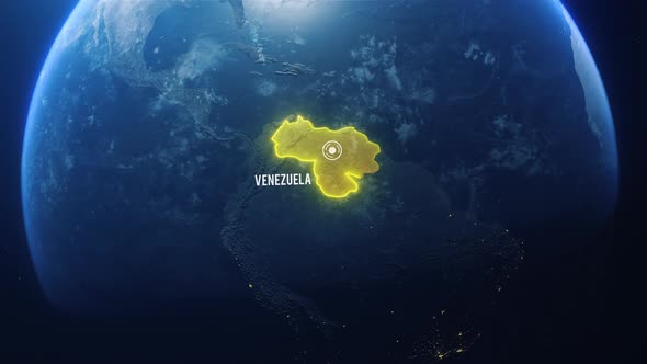 Earh Zoom In Space Venezuela Country Alpha Output