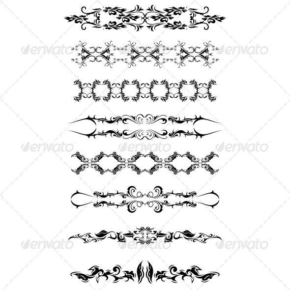 Artistic Bands Vector Pack - Flourishes / Swirls Decorative