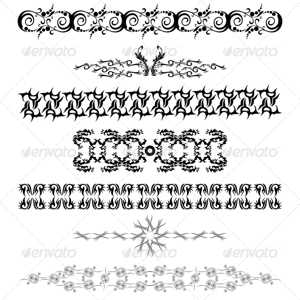 Artistic Bands Vector Pack - Flourishes / Swirls Decorative