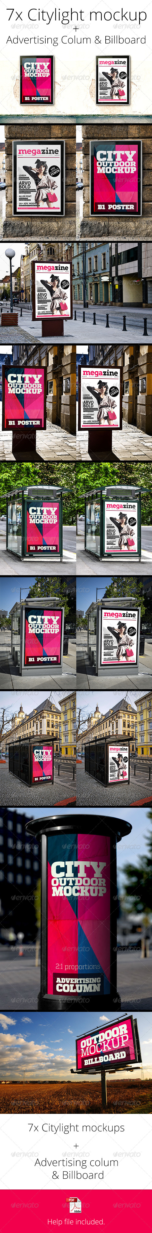 City Outdoor Mock-Up Pack - Signage Print