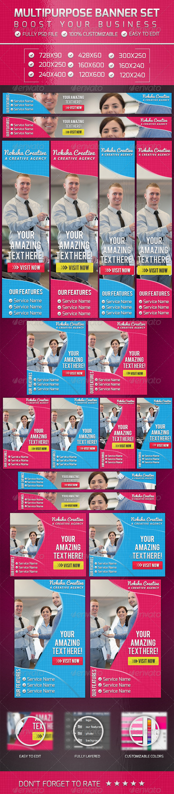Multipurpose Banner Set - Banners & Ads Web Elements