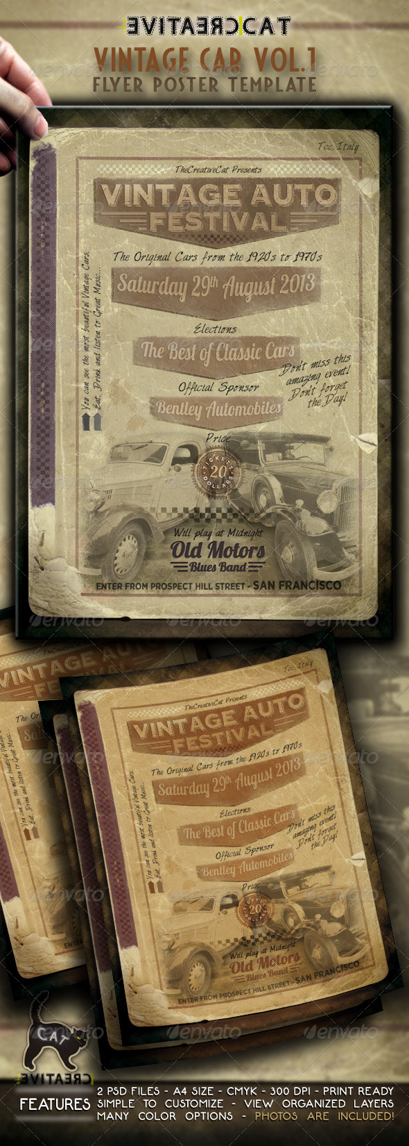 Vintage Car Flyer/Poster Vol.1 - Events Flyers