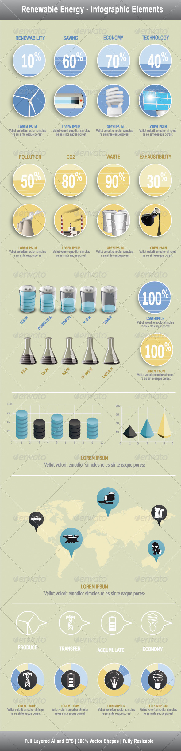 Renewable Energy Infographics Elements - Infographics