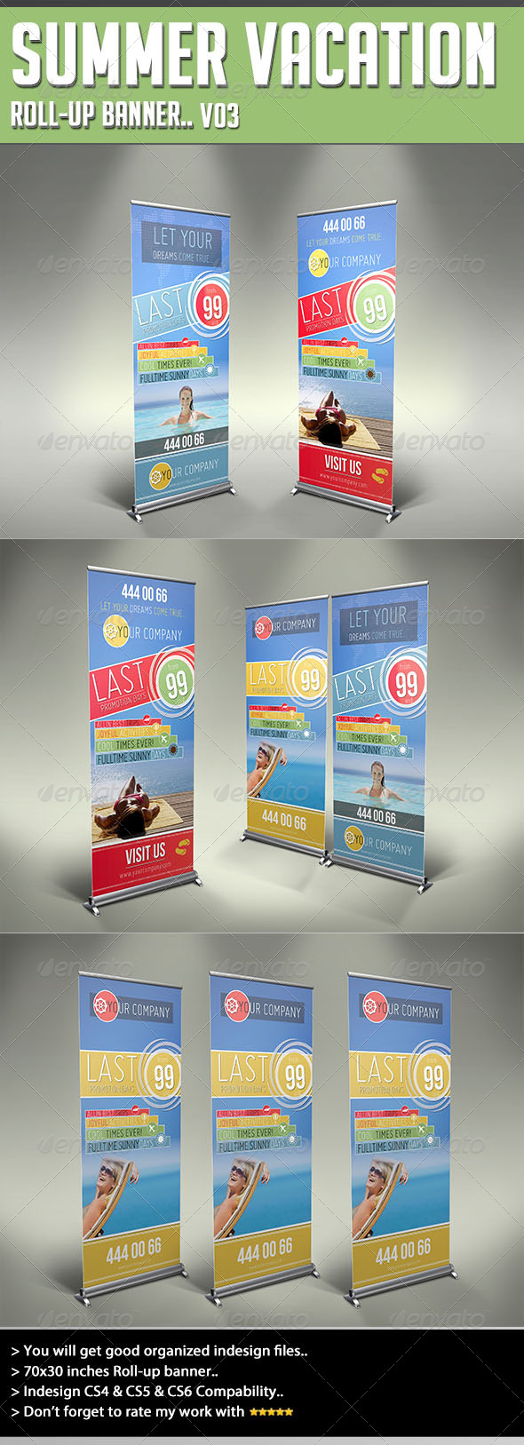 Roll-up Banner - Summer Vacation - Signage Print Templates