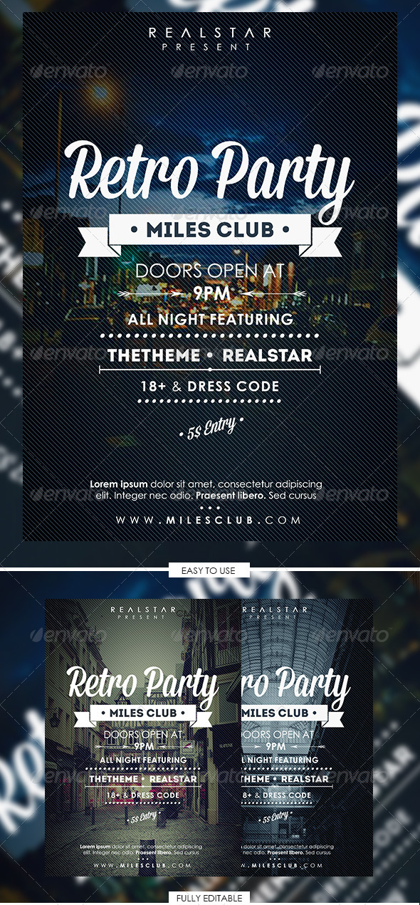 Retro Flyer - Clubs & Parties Events