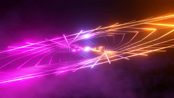 3d Rendered Laser Beams and Wireframe Figures