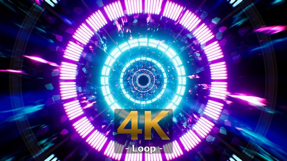 Abstract Neon Cyber Tunnel 4K alt