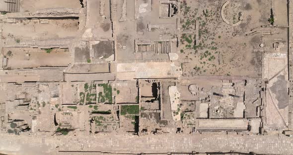 Aerial footage of the ancient remains of the coastal city of Caesarea, built under Herod the Great d alt