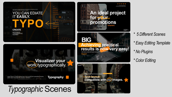 Typographic Scenes Titles template preview