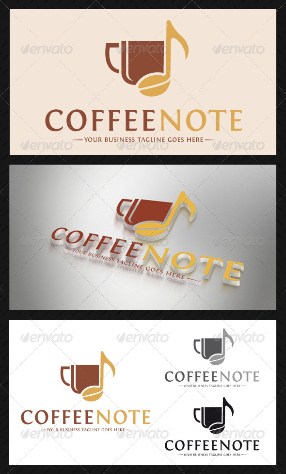 Coffee Music Logo Template - Food Logo Templates