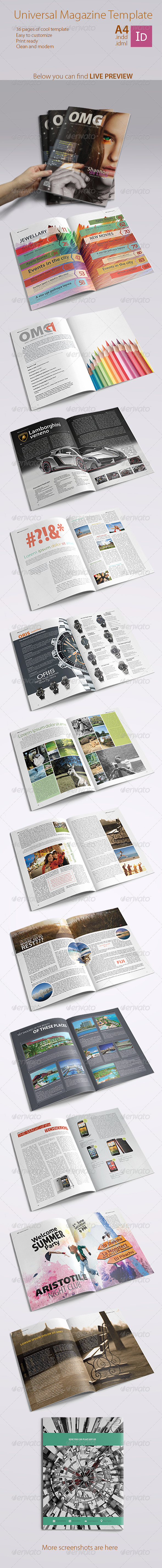Universal Magazine Template - Magazines Print Templates