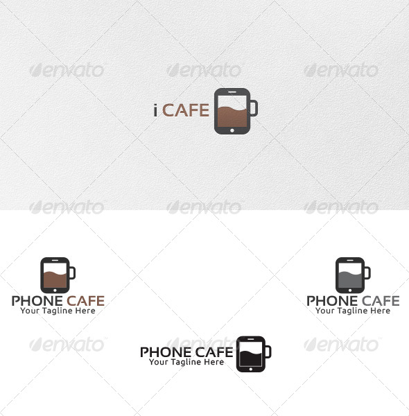 Phone Cafe - Logo Template - Vector Abstract