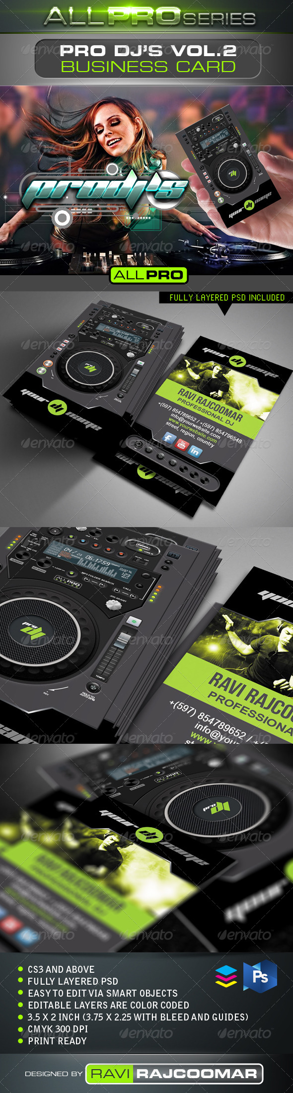 Pro DJ's Business Card Vol.2 - Industry Specific Business Cards