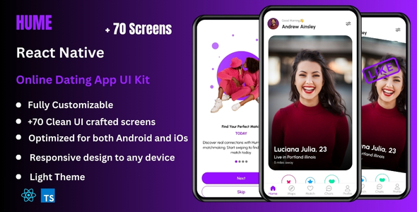 Hume - Dating React Native CLI App Ui Kit