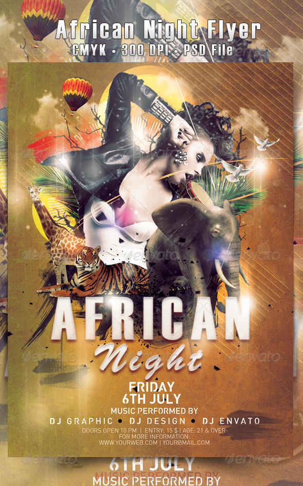 Jungle / African Night Flyer - Events Flyers